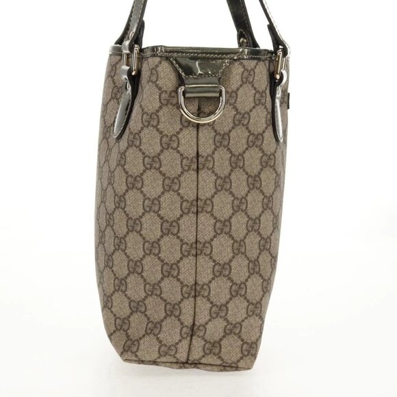 GUCCI GG Supreme Tote Bag PVC Leather Beige Silver 189897 Auth yk19708V - Picture 7 of 16